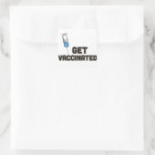 Laat je vaccineren vierkante sticker (Tas)