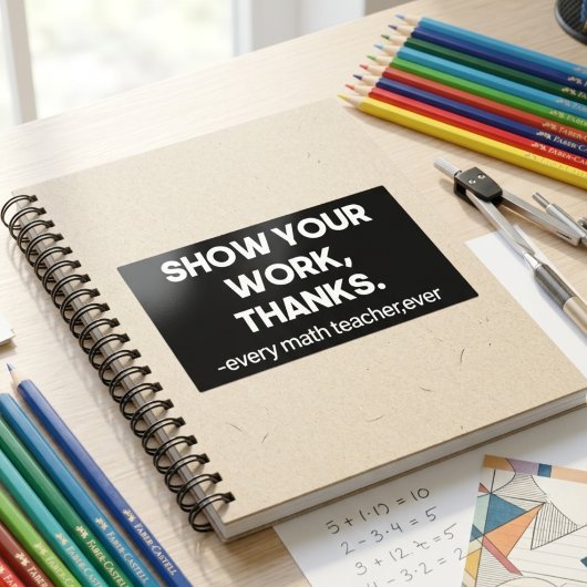 Laat je werk zien Bedankt Sarcastische wiskundeles Rechthoekige Sticker