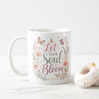 Laat je ziel bloeien Boho wilde bloemen Koffiemok