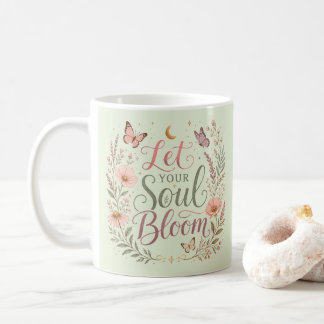 Laat je ziel bloeien Boho wilde bloemen Zachte sal Koffiemok