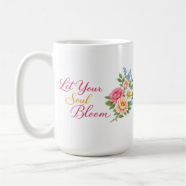 Laat je ziel bloeien – Minimalistische witte inspi Koffiemok