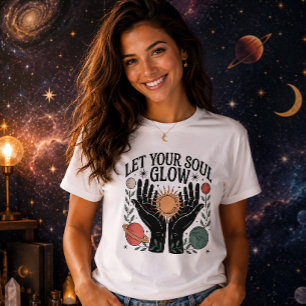 Laat je ziel schijnen Mistiche zon en planeten T-shirt