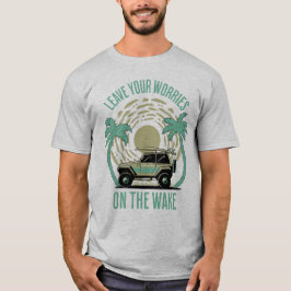 Laat je zorgen achter tijdens het wakkere surfen t-shirt