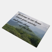 Laat je zorgen bij de deur liggen deurmat (Schuin)