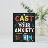 Laat je zorgen los, omarm de vrede briefkaart (Staand voorkant)