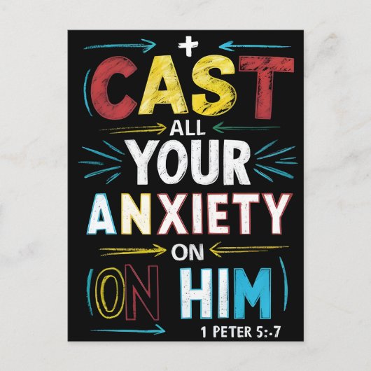 Laat je zorgen los, omarm de vrede briefkaart (Voorkant)