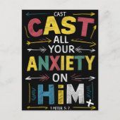 Laat je zorgen los, omarm de vrede briefkaart (Voorkant)