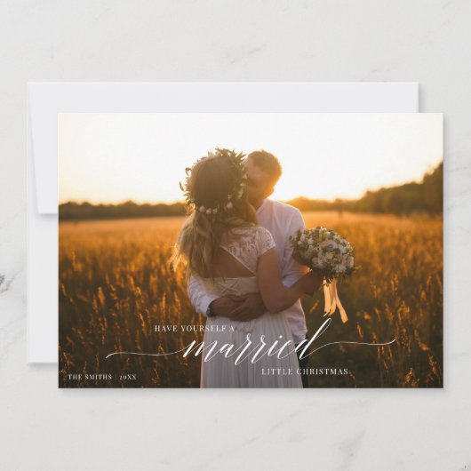 Laat jezelf een gehuwd kerstfeest geven feestdagenkaart (Voorkant)