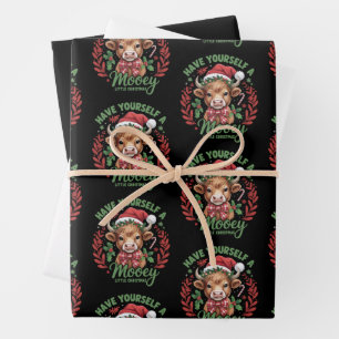 Laat Jezelf Een Koeie Kleine Kerstmis Hoogland Koe Inpakpapier Vel