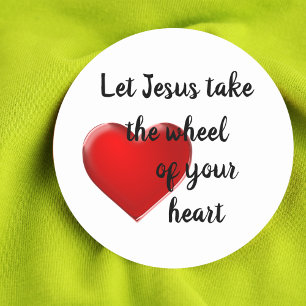 Laat Jezus het Rad van Uw Hart Sticker nemen