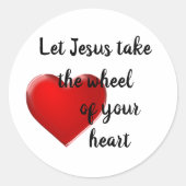 Laat Jezus het Rad van Uw Hart Sticker nemen (Voorkant)
