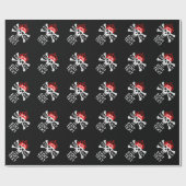 Laat Jouw tekst de Kalm Crossbones Skull op zwart  Cadeaupapier (Vlak)