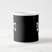 Laat Jouw tekst de Kalm Crossbones Skull op zwart  Grote Koffiekop (Voorkant)