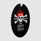 Laat Jouw tekst de Kalm Crossbones Skull op zwart  Ornament (voorkant)