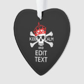 Laat Jouw tekst de Kalm Crossbones Skull op zwart  Ornament (voorkant)