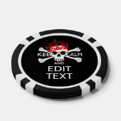 Laat Jouw tekst de Kalm Crossbones Skull op zwart  Poker Chips (Enkel)
