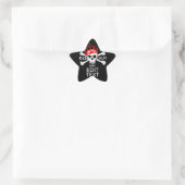 Laat Jouw tekst de Kalm Crossbones Skull op zwart  Ster Sticker (Tas)