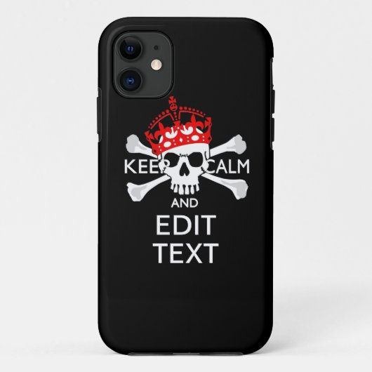 Laat Jouw tekst kalm beenderen schedel houden Case-Mate iPhone Case (Achterkant)