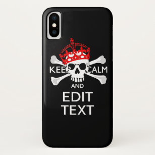Laat Jouw tekst kalm beenderen schedel houden iPhone XS Hoesje