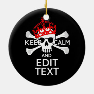 Laat Jouw tekst kalm beenderen schedel houden Keramisch Ornament