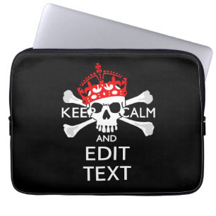 Laat Jouw tekst kalm beenderen schedel houden Laptop Sleeve