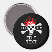 Laat Jouw tekst kalm beenderen schedel houden Magneet (Voorkant / Achterkant)