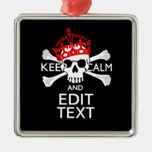 Laat Jouw tekst kalm beenderen schedel houden Metalen Ornament