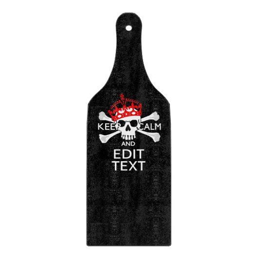 Laat Jouw tekst kalm beenderen schedel houden Snijplank (Voorkant)