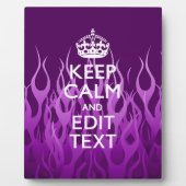 Laat Jouw tekst kalm houden op Paarse racegevechte Fotoplaat (Voorkant)