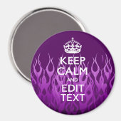 Laat Jouw tekst kalm houden op Paarse racegevechte Magneet (Voorkant / Achterkant)