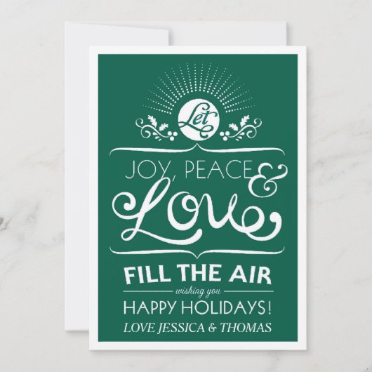 Laat Joy, Vrede en Liefde de lucht in - Happy Holi Feestdagenkaart (Voorkant)