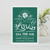 Laat Joy, Vrede en Liefde de lucht in - Happy Holi Feestdagenkaart (Staand voorkant)