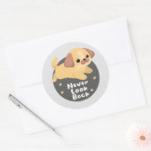 Laat Kawaii's grappige, gelukkige hond die springt Ronde Sticker (Envelop)