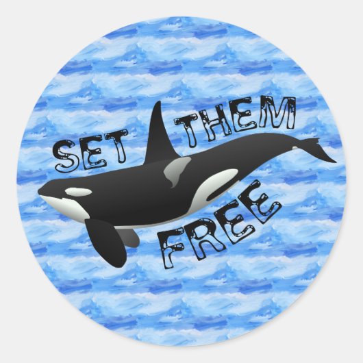 Laat Killer Whale vrij Ronde Sticker (Voorkant)