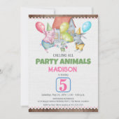 Laat Kinder zijn Kinder Fun Party Animal Birthday Kaart (Voorkant)