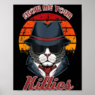 Laat Kitties Vintage Kat Grappige Kittenliefhebber Poster
