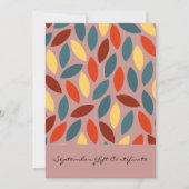 Laat kleurrijke september cadeaubon achter (Voorkant)