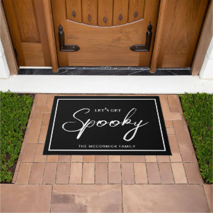 Laat krijgen Spooky Script Typografie Halloween Na Deurmat
