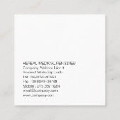 Laat kruidengeneeskunde kruiden vierkante visitekaartje (Achterkant)