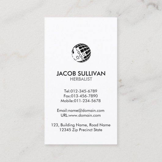 Laat kruidengeneeskunde kruiden visitekaartje (Achterkant)