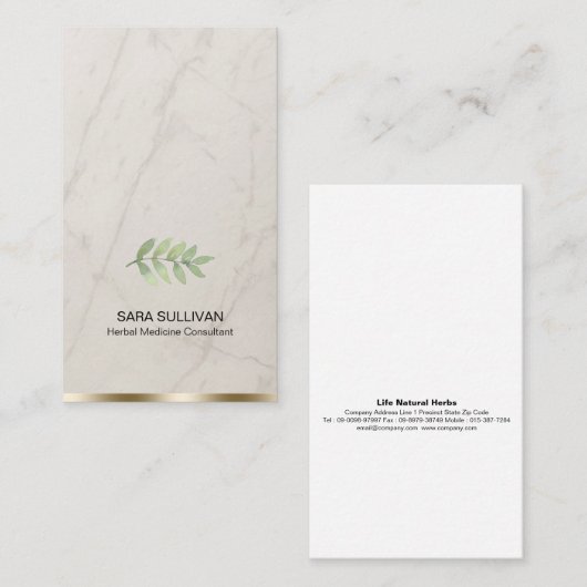 Laat kruidengeneeskunde kruiden visitekaartje (Voorkant / Achterkant)