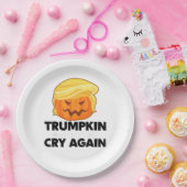 Laat liberalen weer huilen Trumpkin Halloween Papieren Bordje (Feest)