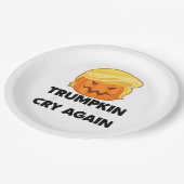 Laat liberalen weer huilen Trumpkin Halloween Papieren Bordje (Gekanteld)