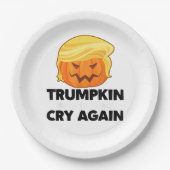 Laat liberalen weer huilen Trumpkin Halloween Papieren Bordje (Voorkant)