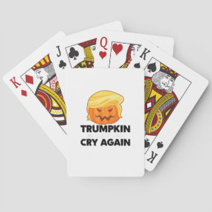 Laat liberalen weer huilen Trumpkin Halloween Pokerkaarten