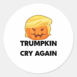 Laat liberalen weer huilen Trumpkin Halloween Ronde Sticker
