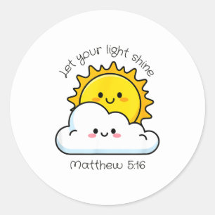 Laat Licht Schijnen Christelijke Bijbel Ronde Sticker