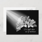 Laat licht uit donkerheid zwart en wit schijnen briefkaart (Voorkant / Achterkant)