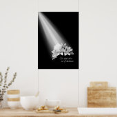 Laat licht uit donkerheid zwart en wit schijnen poster (Keuken)