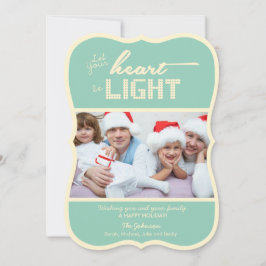 Laat lichtgroen uw hart zijn en room feestdagenkaart